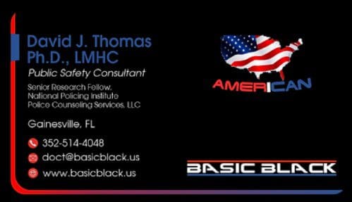 A business card for an american safety consultant.